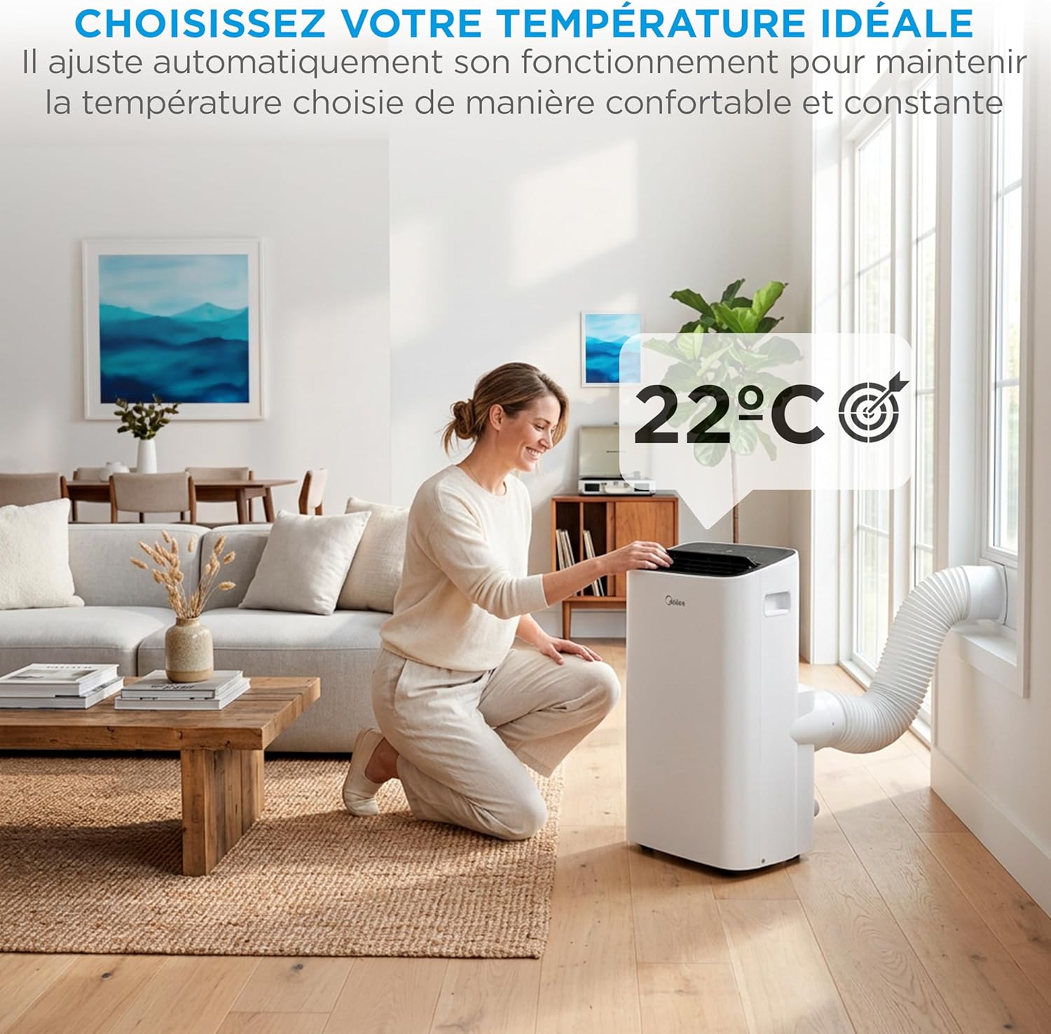 Climatiseur Mobile Réversible MIDEA Arctic Smart 12000 BTU – 4-en-1 Connecté