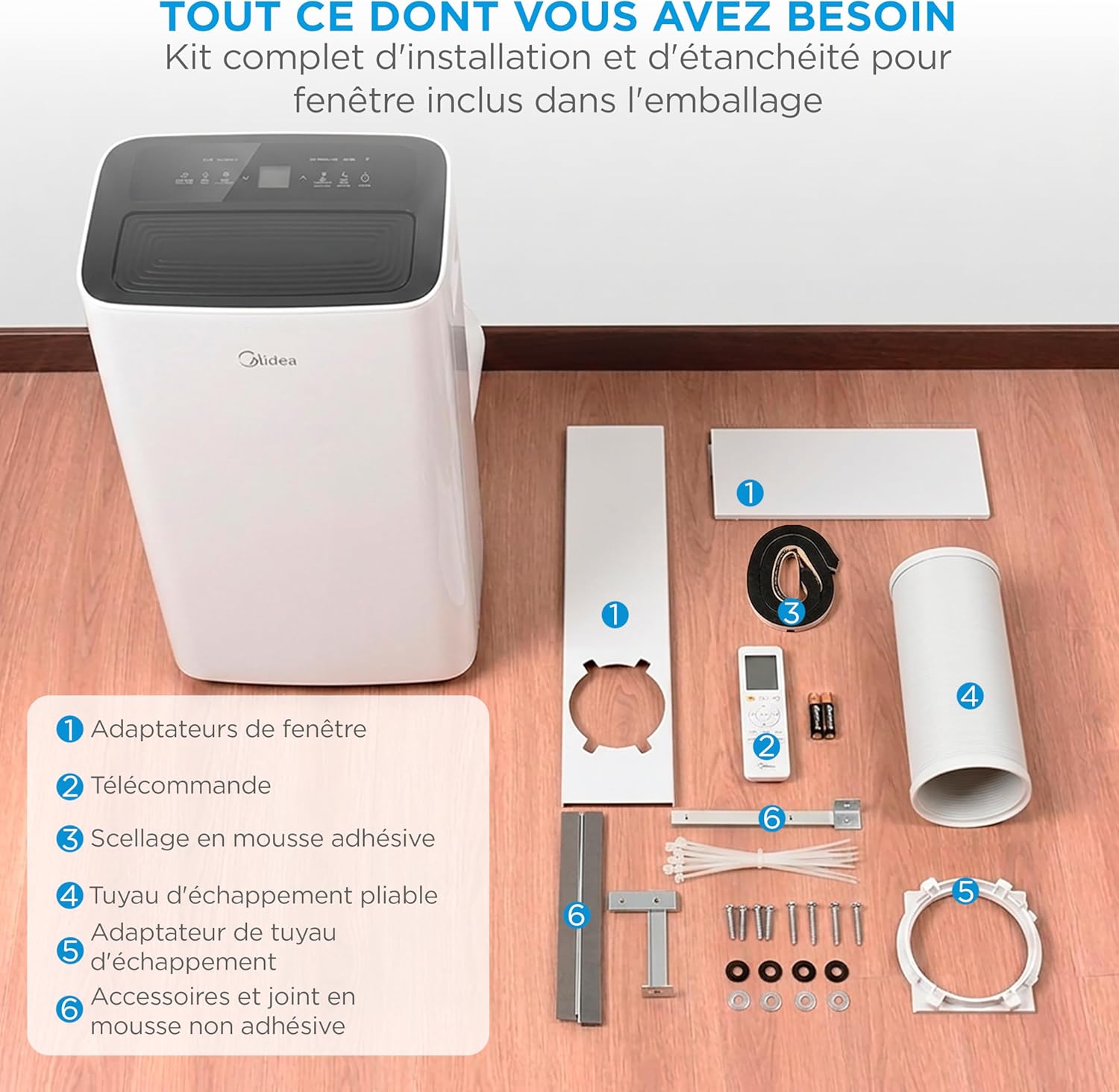 Climatiseur Mobile Réversible MIDEA Arctic Smart 12000 BTU – 4-en-1 Connecté