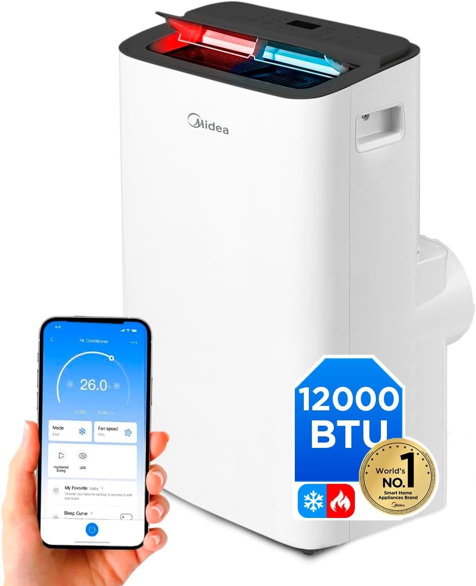 Climatiseur Mobile Réversible MIDEA Arctic Smart 12000 BTU – 4-en-1 Connecté
