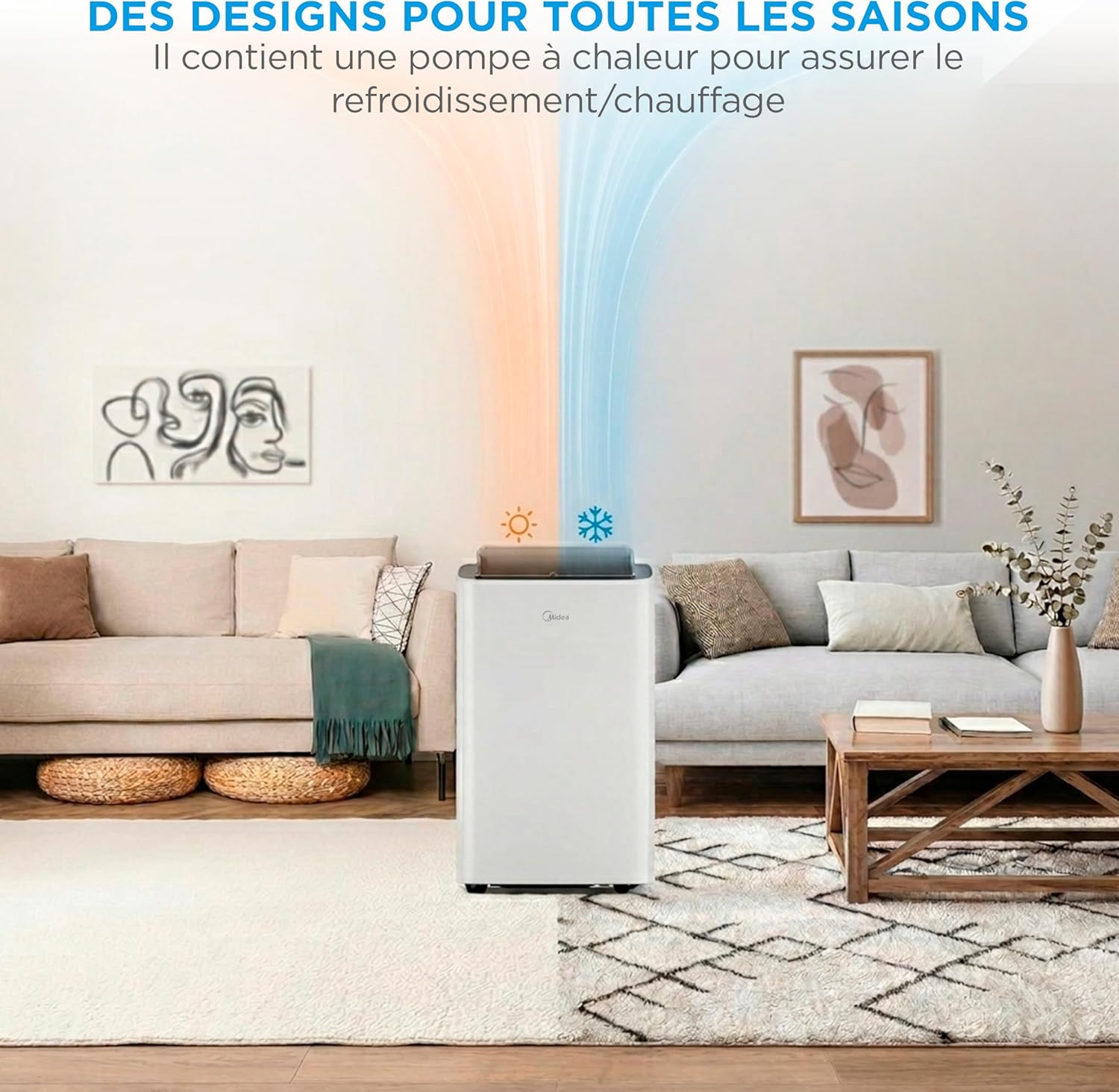Climatiseur Mobile Réversible MIDEA Arctic Smart 12000 BTU – 4-en-1 Connecté