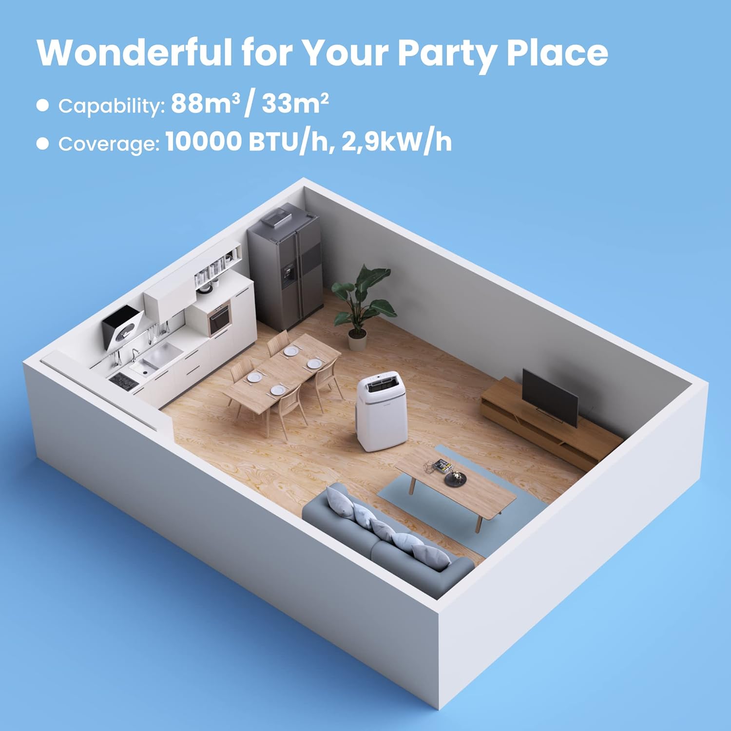 Climatiseur Mobile COMFEE 10000 BTU – Classe A+ | Refroidissement Intelligent