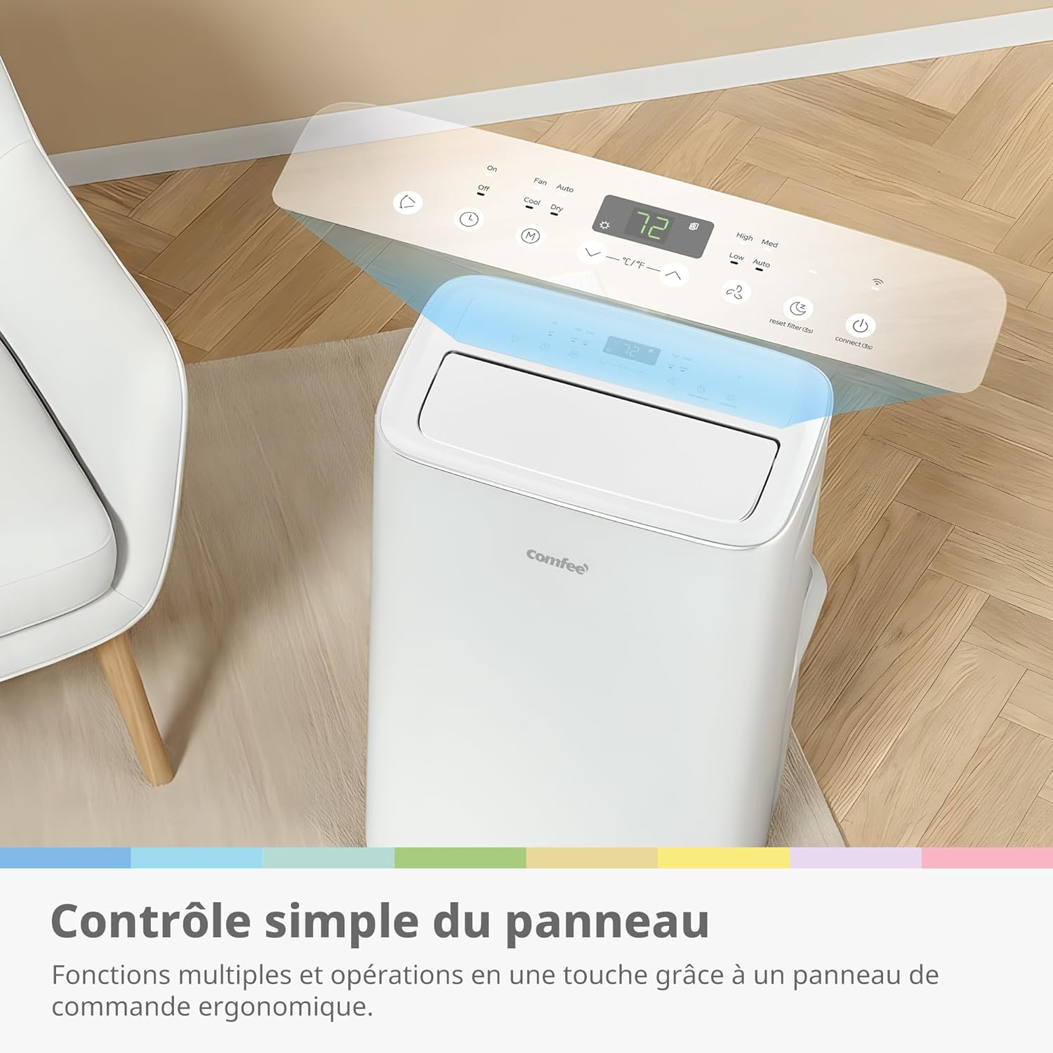 Climatiseur Mobile Connecté COMFEE 12000 BTU – 4-en-1 Chauffage & Climatisation