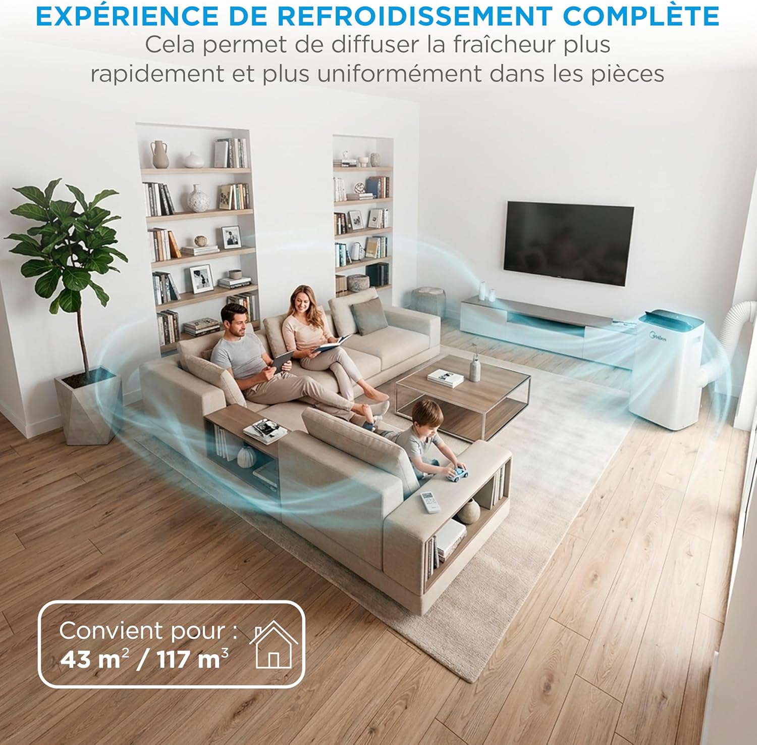 Climatiseur Mobile Réversible MIDEA Arctic Smart 12000 BTU – 4-en-1 Connecté