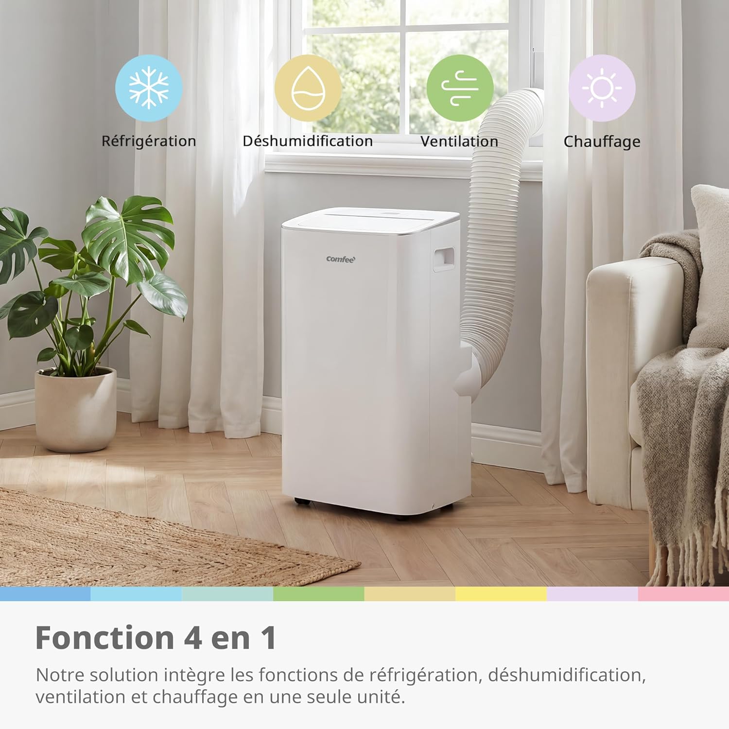 Climatiseur Mobile Connecté COMFEE 12000 BTU – 4-en-1 Chauffage & Climatisation