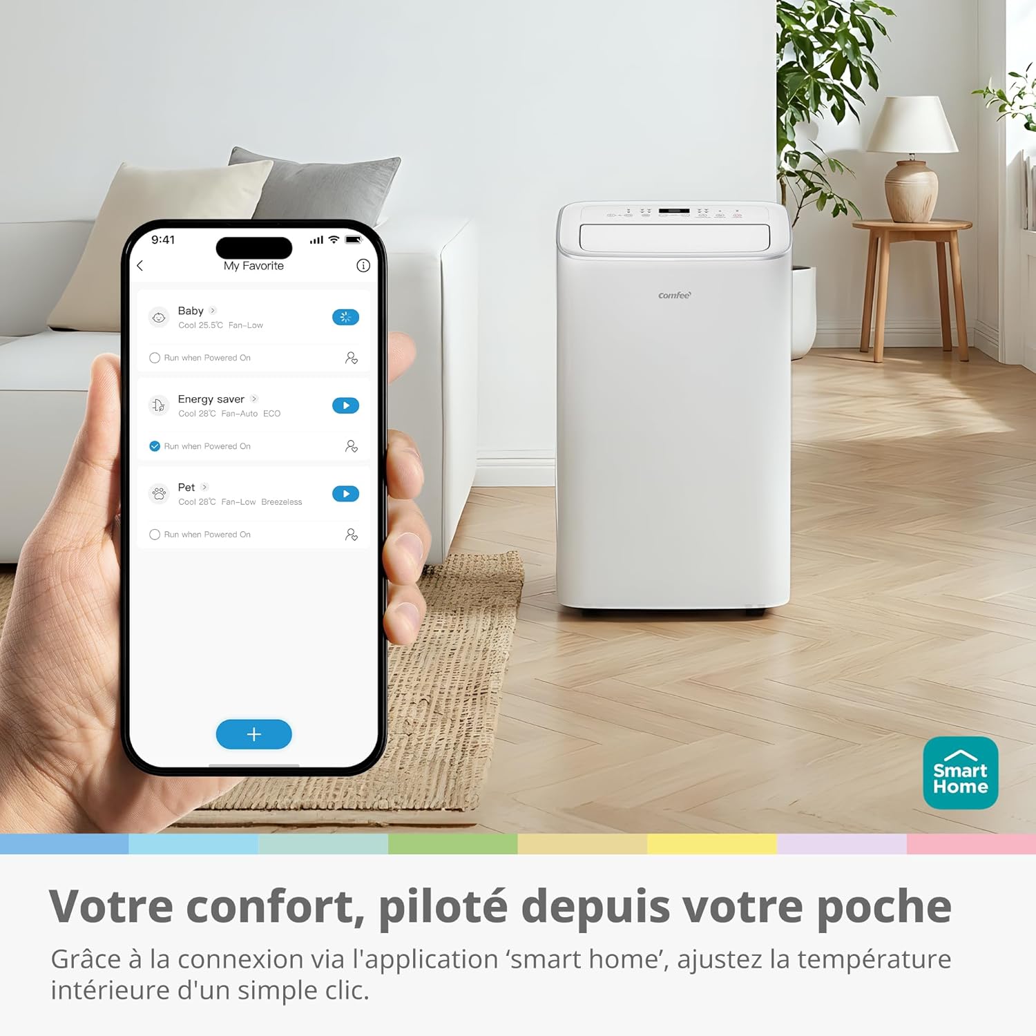 Climatiseur Mobile Connecté COMFEE 12000 BTU – 4-en-1 Chauffage & Climatisation