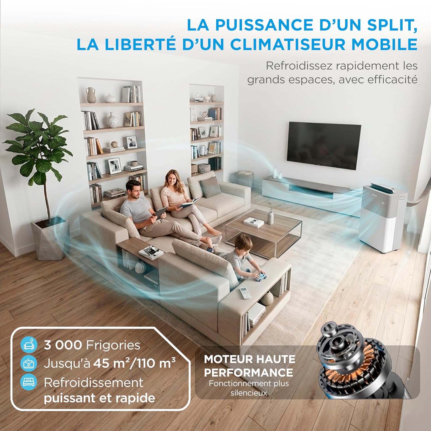 Climatiseur Mobile Réversible MIDEA PortaSplit 12000 BTU – Ultra Silencieux 4-en-1 A++